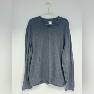 GAP Heather Gray Knitwear men’s sweater v neck size XL 100% cotton